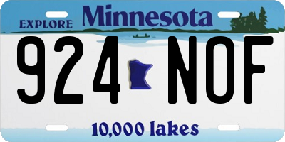 MN license plate 924NOF