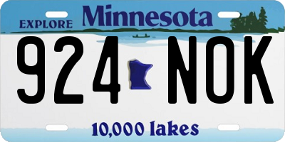 MN license plate 924NOK