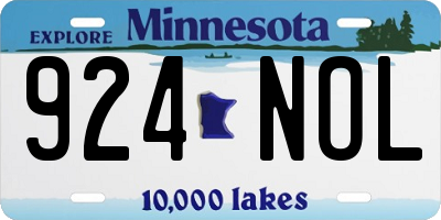 MN license plate 924NOL