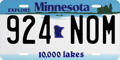 MN license plate 924NOM