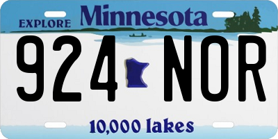 MN license plate 924NOR