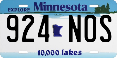 MN license plate 924NOS