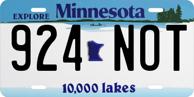 MN license plate 924NOT