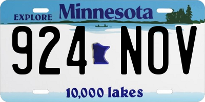 MN license plate 924NOV