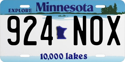 MN license plate 924NOX