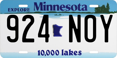 MN license plate 924NOY