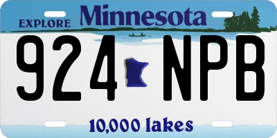 MN license plate 924NPB