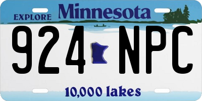 MN license plate 924NPC