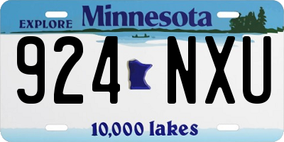 MN license plate 924NXU