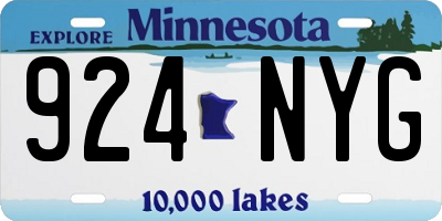 MN license plate 924NYG
