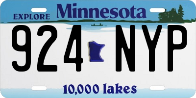 MN license plate 924NYP