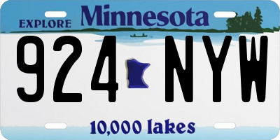 MN license plate 924NYW