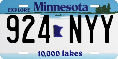 MN license plate 924NYY