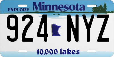 MN license plate 924NYZ