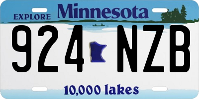 MN license plate 924NZB