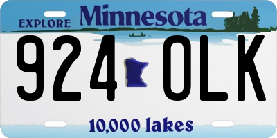 MN license plate 924OLK
