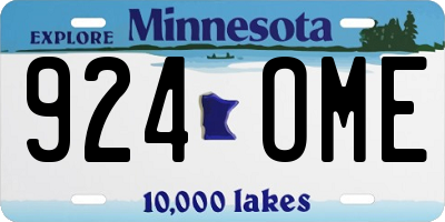 MN license plate 924OME