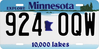 MN license plate 924OQW