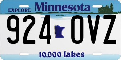 MN license plate 924OVZ