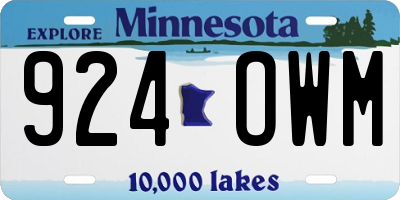 MN license plate 924OWM