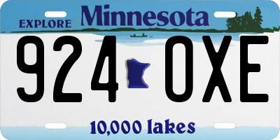 MN license plate 924OXE