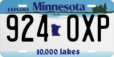 MN license plate 924OXP