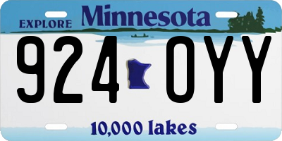 MN license plate 924OYY