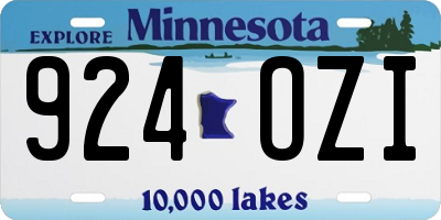 MN license plate 924OZI