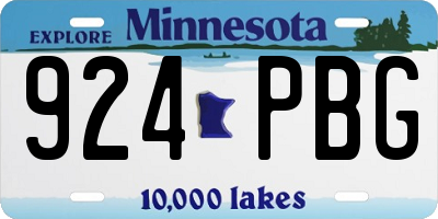 MN license plate 924PBG