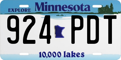 MN license plate 924PDT