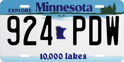 MN license plate 924PDW