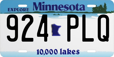 MN license plate 924PLQ