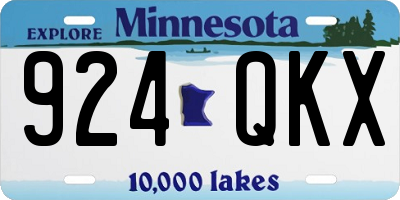 MN license plate 924QKX