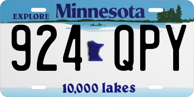 MN license plate 924QPY