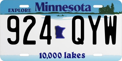 MN license plate 924QYW