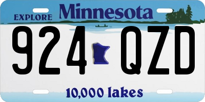 MN license plate 924QZD