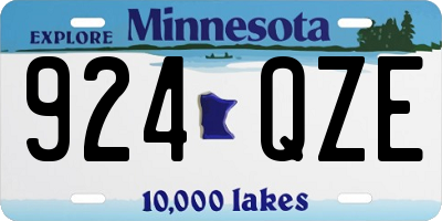 MN license plate 924QZE