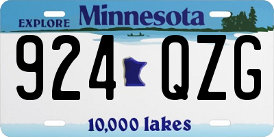MN license plate 924QZG