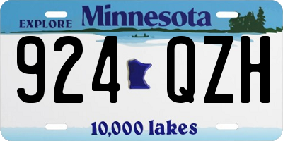 MN license plate 924QZH