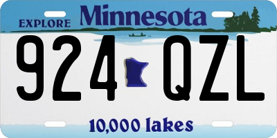 MN license plate 924QZL