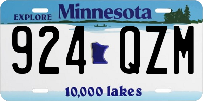 MN license plate 924QZM
