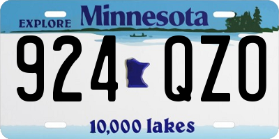 MN license plate 924QZO