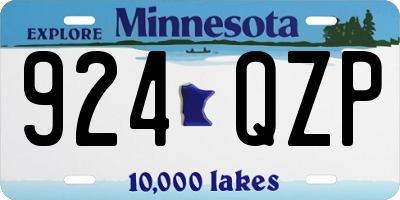 MN license plate 924QZP