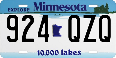 MN license plate 924QZQ