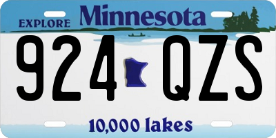 MN license plate 924QZS