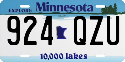 MN license plate 924QZU