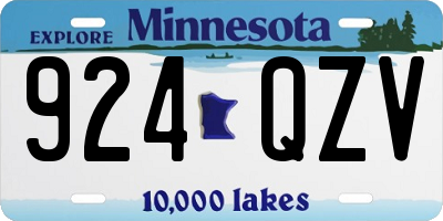 MN license plate 924QZV