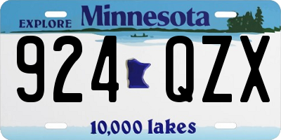 MN license plate 924QZX