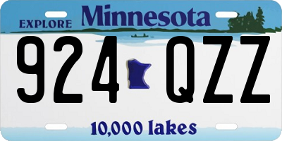 MN license plate 924QZZ