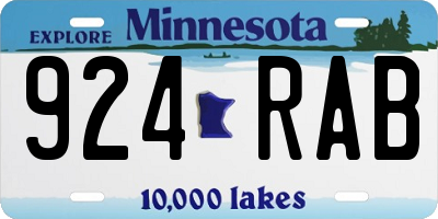 MN license plate 924RAB